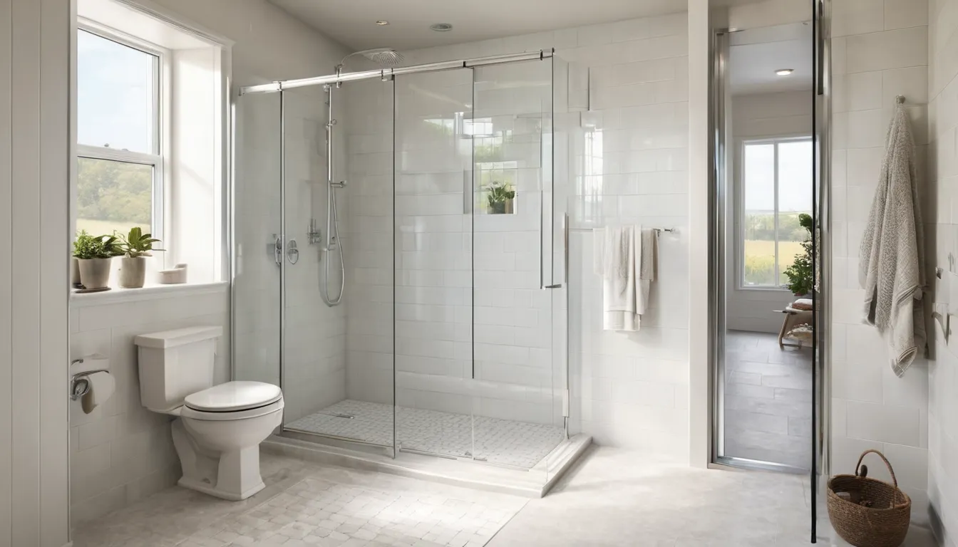 Bright, modern walk-in shower with a low entry and grab bar in a home near Pingree Grove